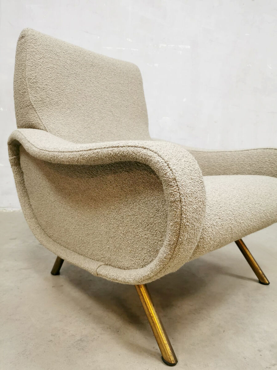 Early edition vintage Italian lady chair Marco Zanuso Arflex ‘Bouclé’