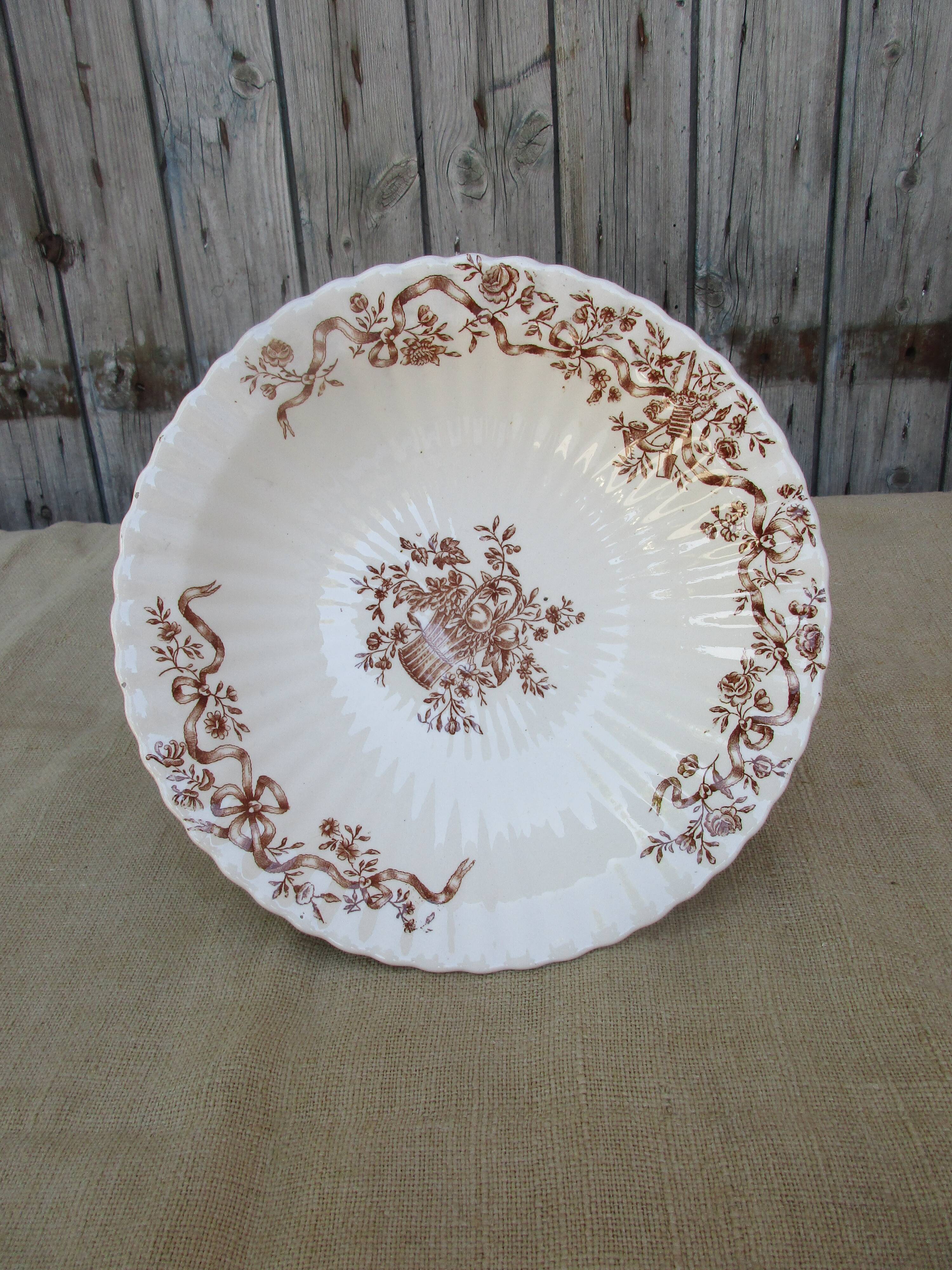 Compotier with floral decor brown longchamps