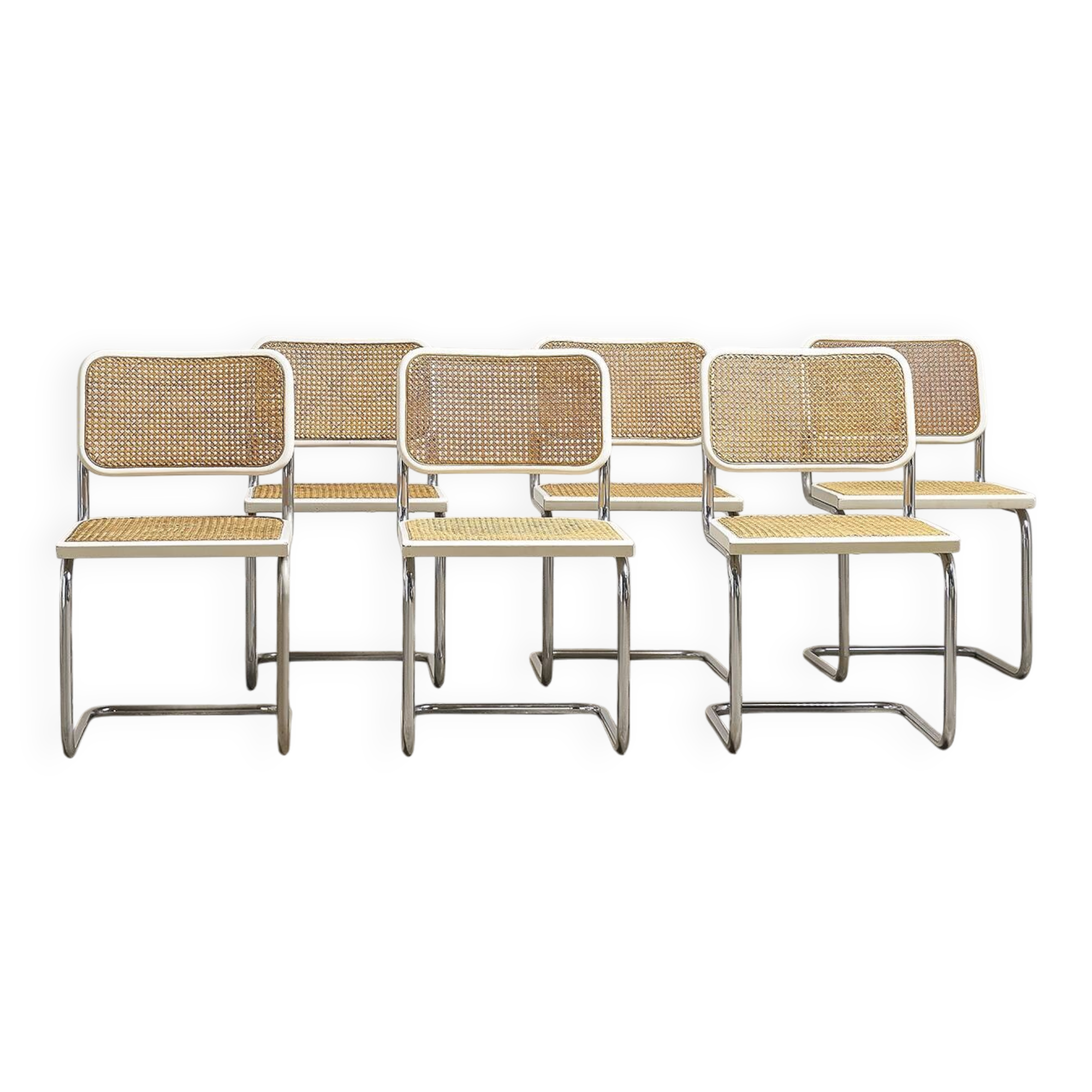 Cesca B32 white chairs