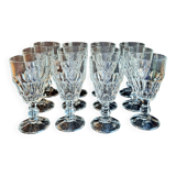 12 large stemmed glasses, vintage
