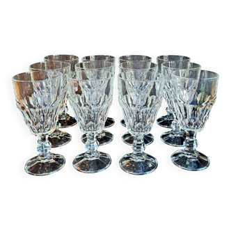 12 large stemmed glasses, vintage