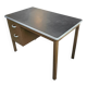 Industrial brown desk 1960s / linoleum inlay / model 7231 / Gispen / 1950s