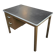 Industrial brown desk 1960s / linoleum inlay / model 7231 / Gispen / 1950s