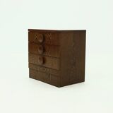 Meuble à tiroirs vintage en bois wengé 1960