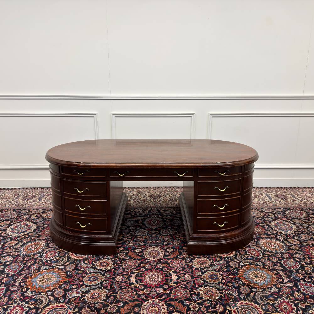 Large Classic English Oval Desk