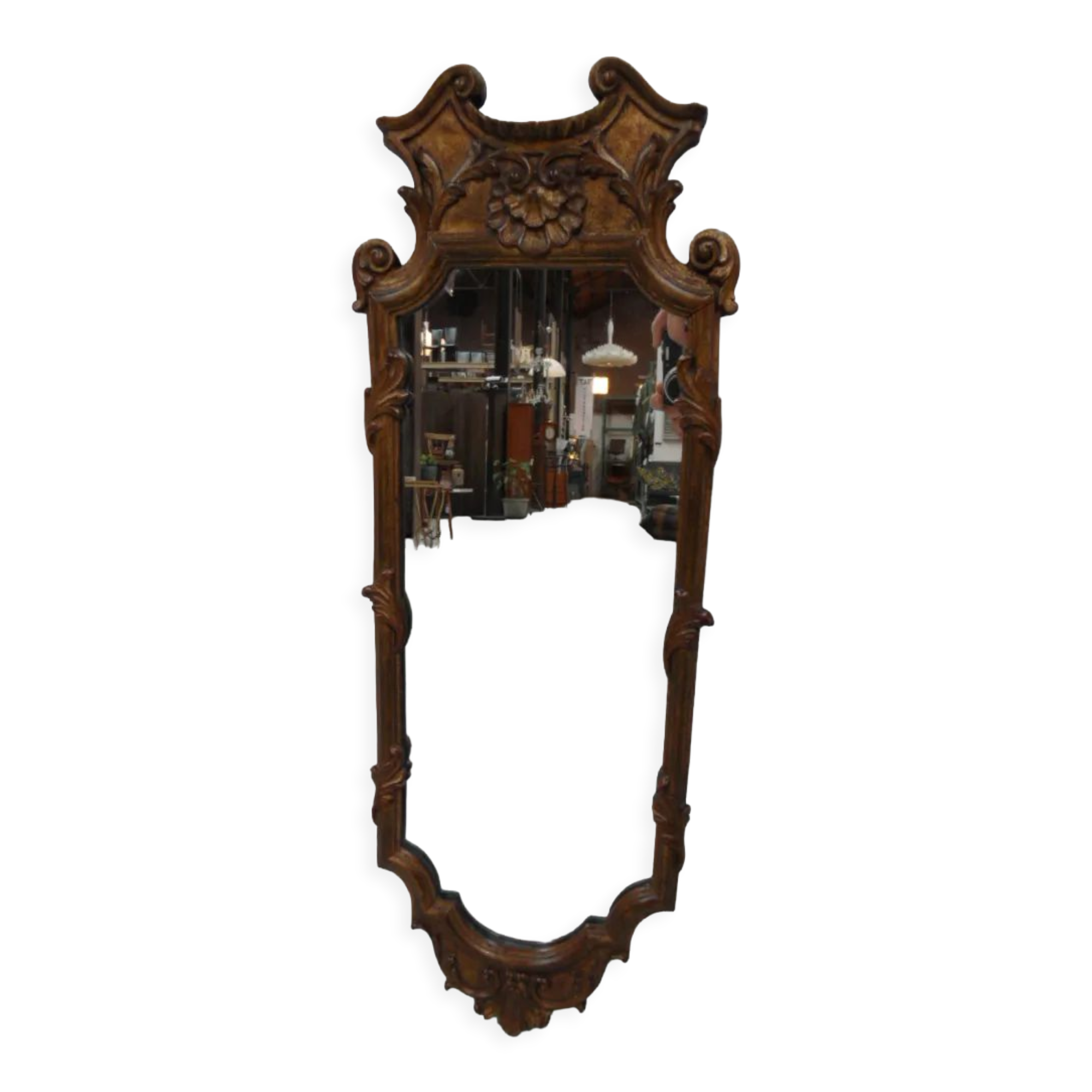 Miroir doré italien vintage 27x74cm