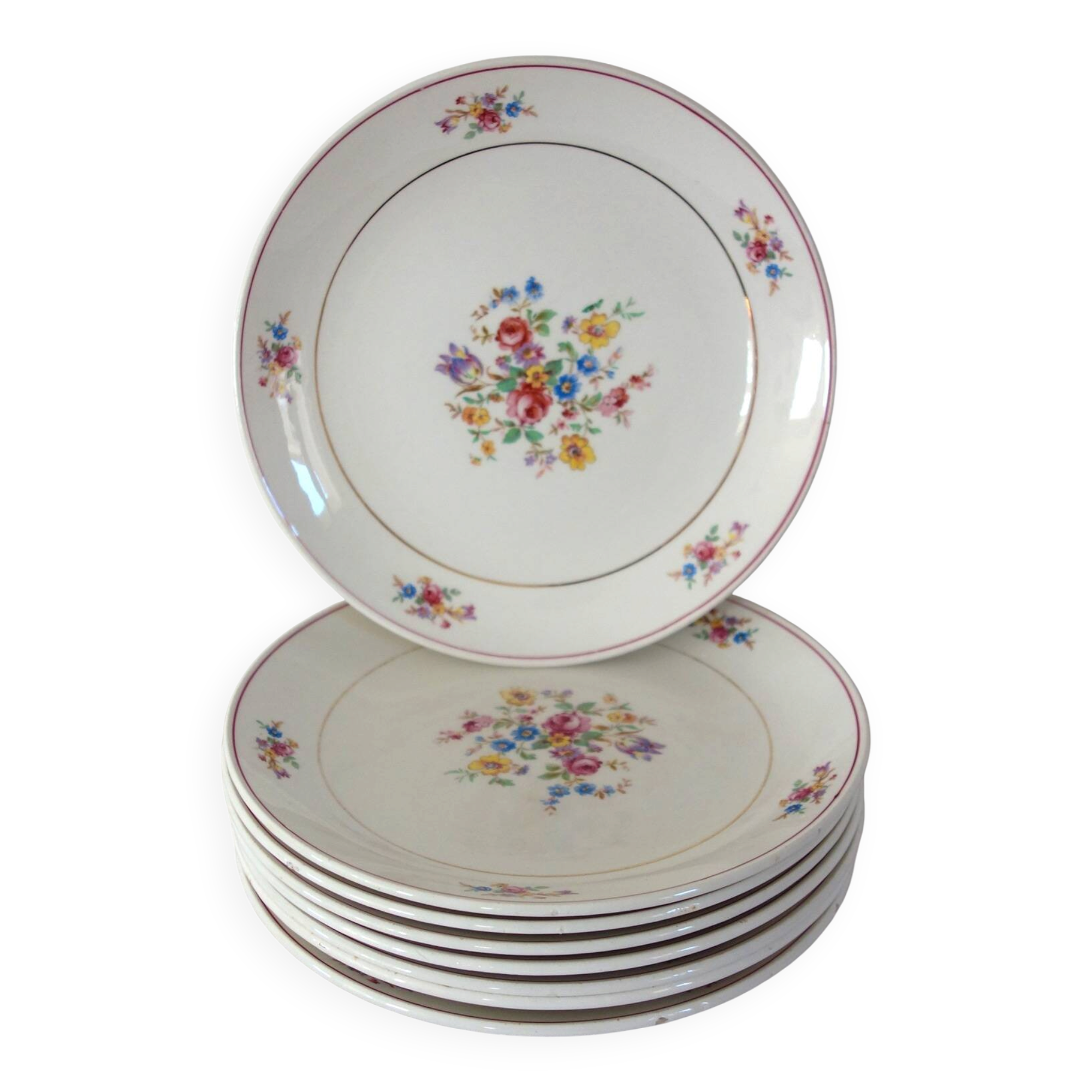 8 dessert plates Gien circa 1940