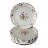 8 Assiettes à dessert Gien vers 1940