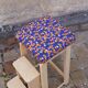 Wooden stepladder stool painted vintage 50s