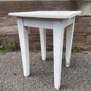 vintage rustic stool, French farmer Painted stool shabby chic 1930