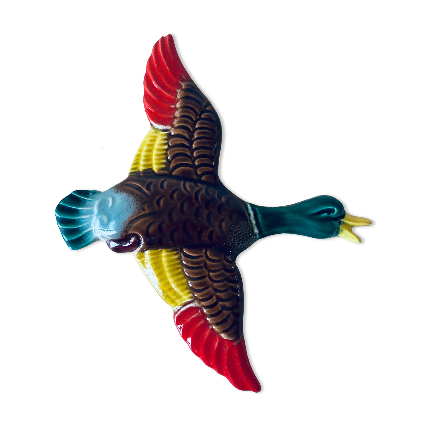 Decorative wall bird in ceramic Vallauris