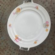Vintage porcelain cake plate, stamped Czechoslovakia RK