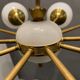 Opaline glass sputnik chandelier with 10 lights, 1960s