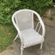Fauteuil enfant en osier blanc vintage