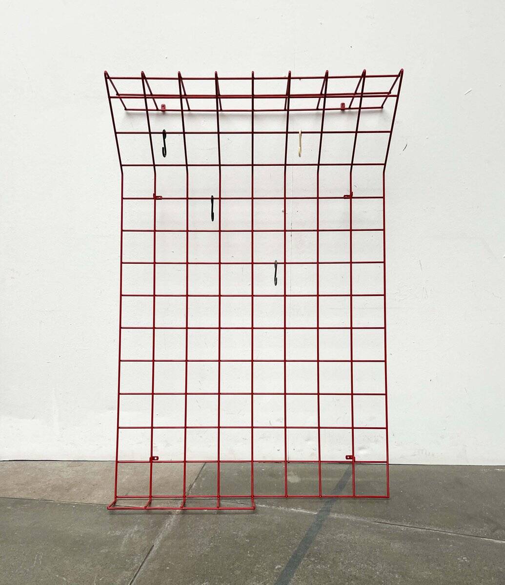 Red rope coat rack, modern German mid-century, 1960s.