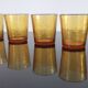 6 old amber colored glasses "lever" year 1970