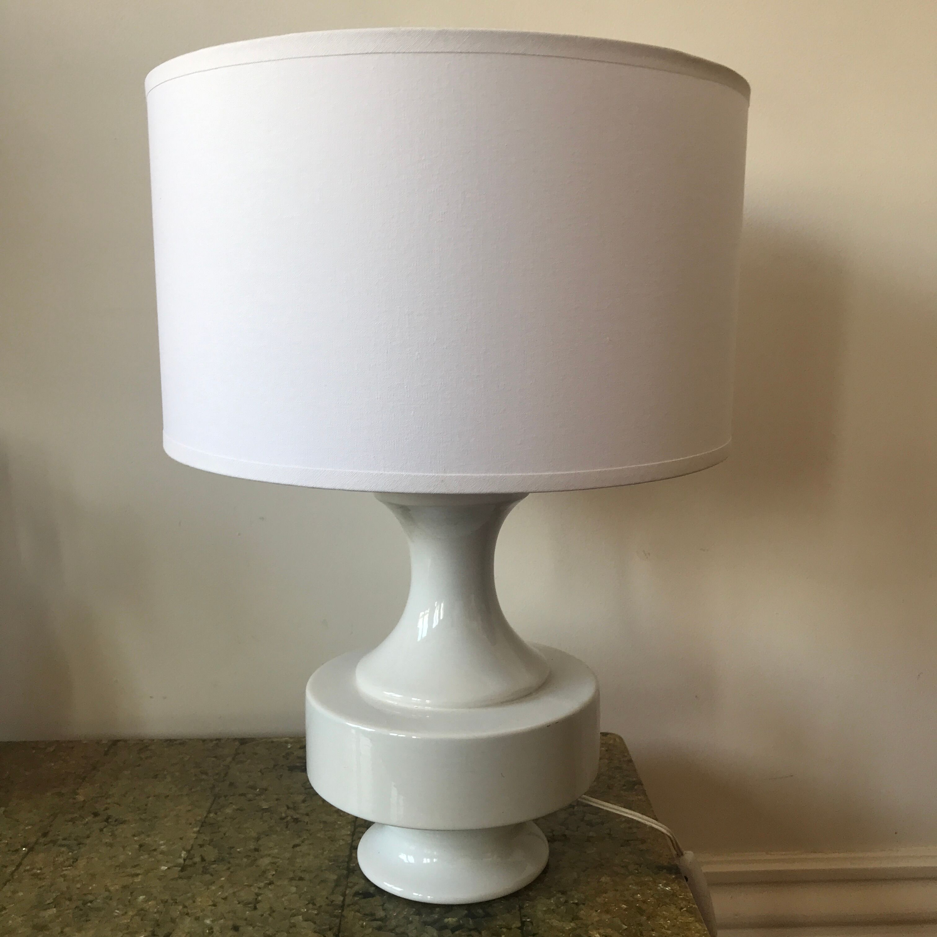Vintage lamp 1970 in white ceramic