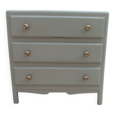 Vintage 1950s grey-green commode – waxed finish