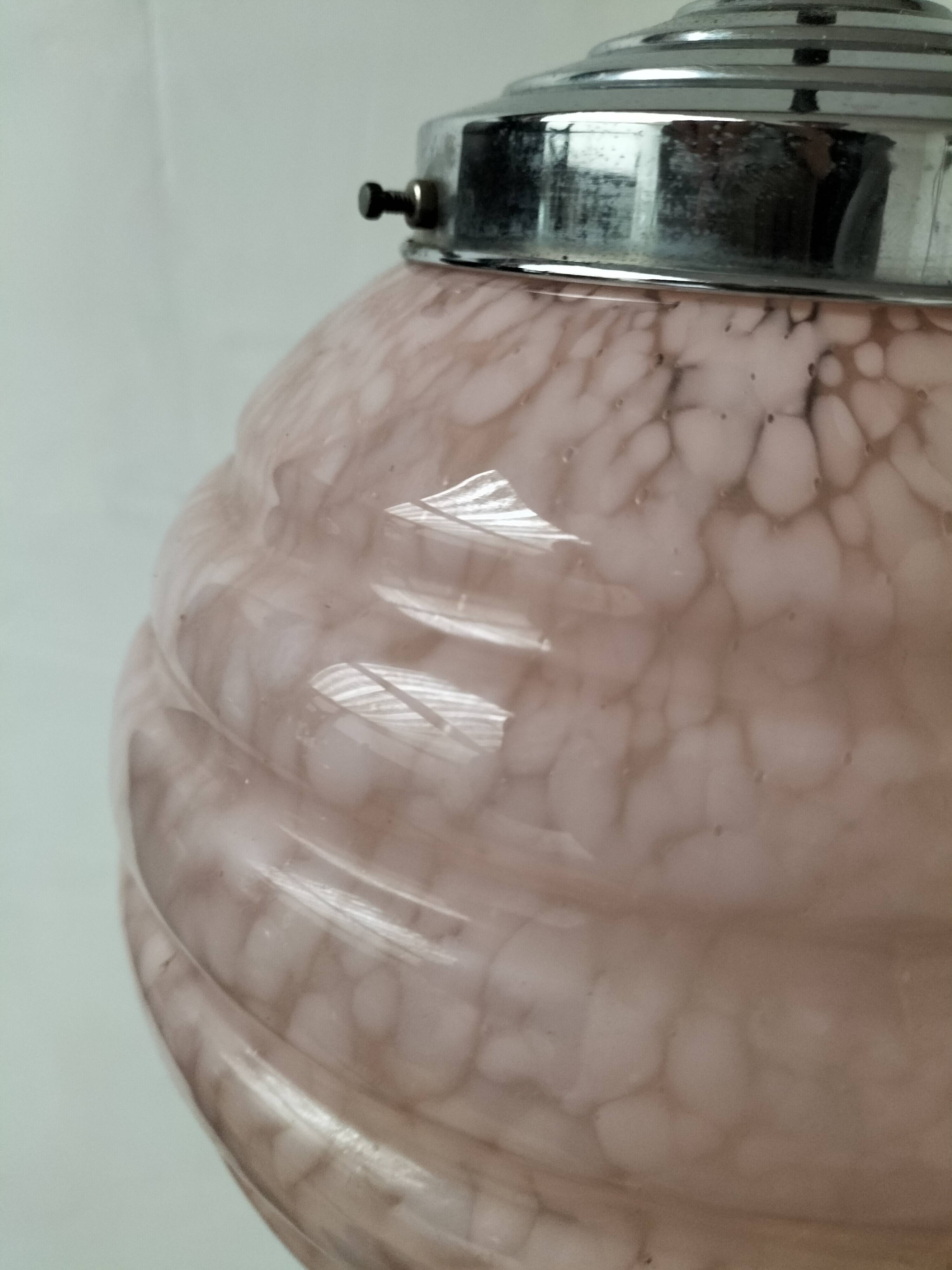 pink opaline pendant light