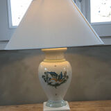 Pied de lampe ancien en porcelaine de Moustiers