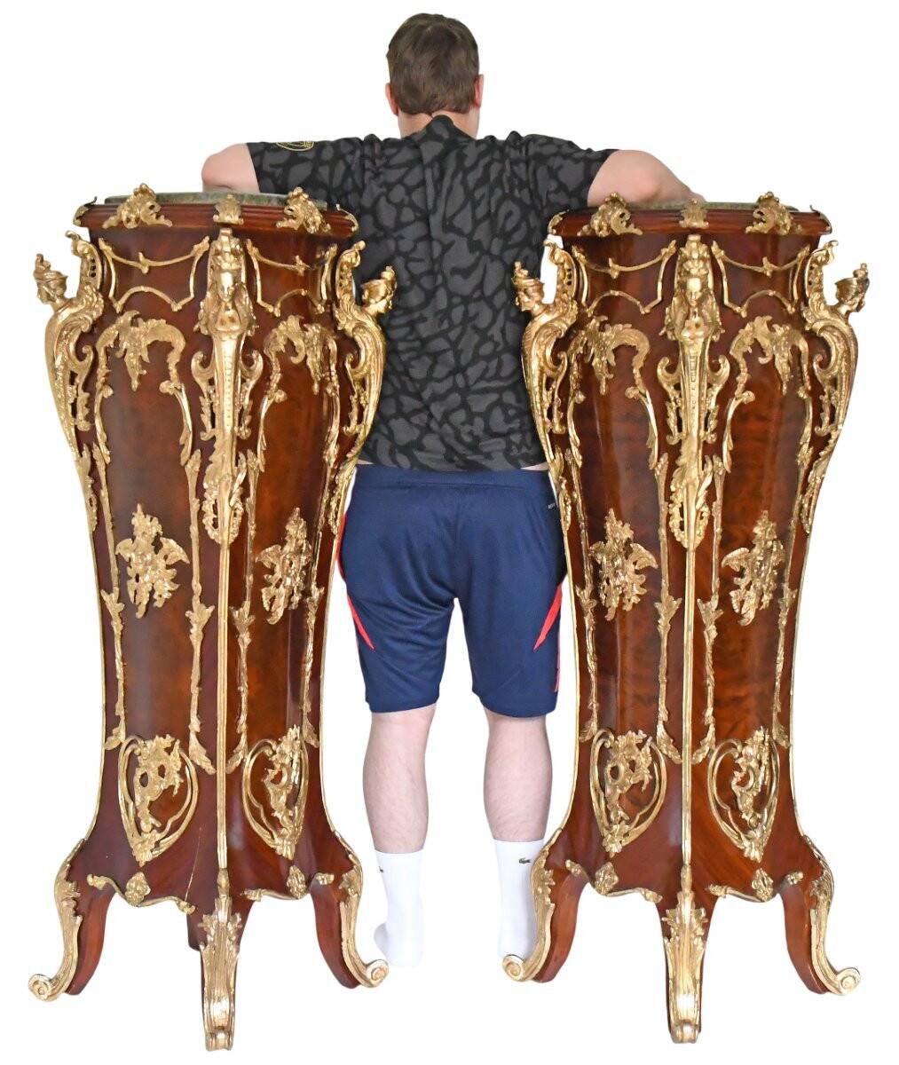 Pair of important Louis XV style pedestals