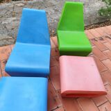 2 armchairs and 2 ottomans by Wiel Arets for Quinze & Milan vintage