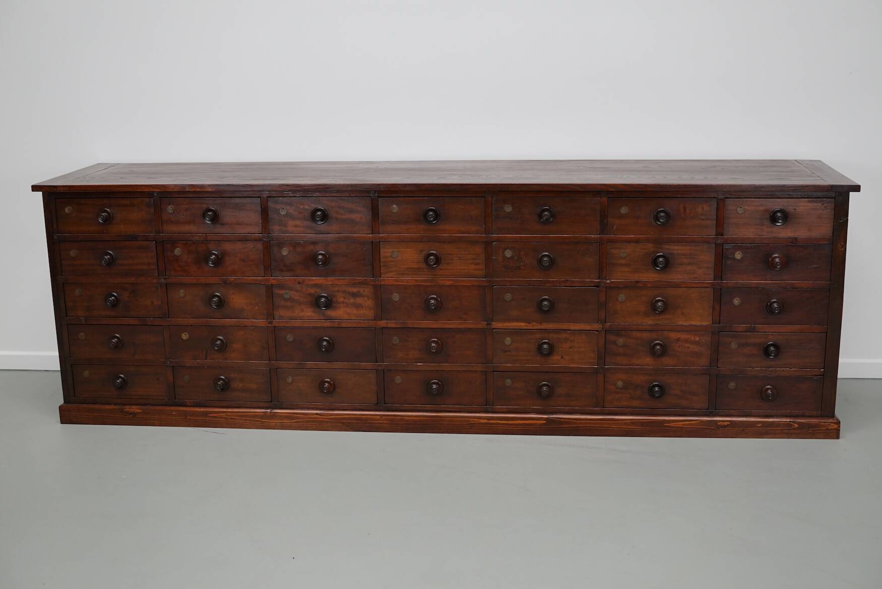 Very Large Antique Hardwood Apothecary Cabinet / Bank of Drawers, ca 1900