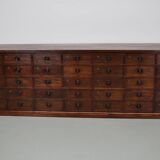 Very Large Antique Hardwood Apothecary Cabinet / Bank of Drawers, ca 1900