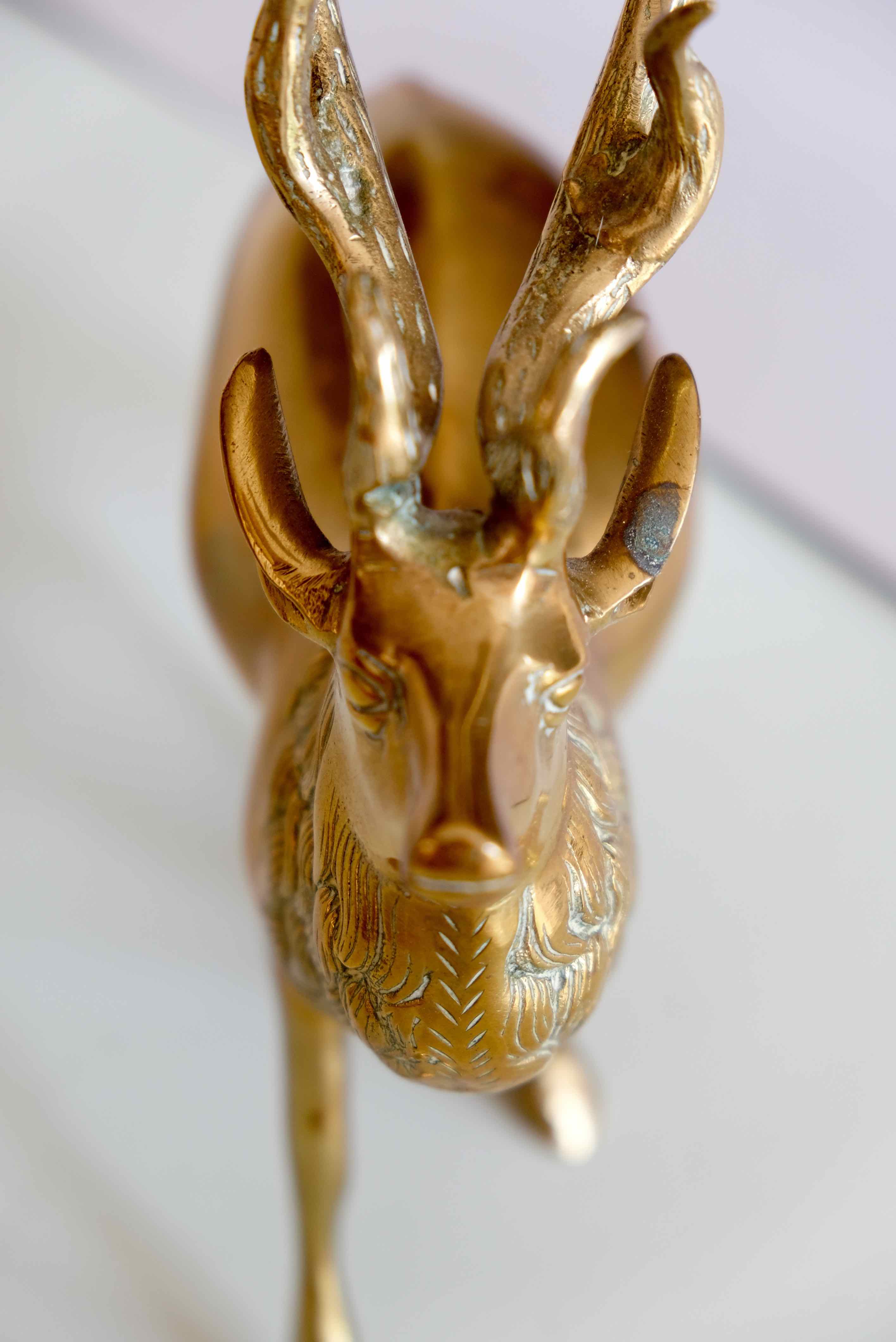 Vintage solid brass stag from the 1950s