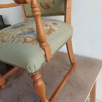 Fauteuil en canevas vintage