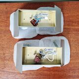 Pair of frosted glass wall sconces, Kalmar Francken, 1970