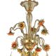 Murano Glass “Sunflowers” Chandelier – Venetian Style in Amber & Green