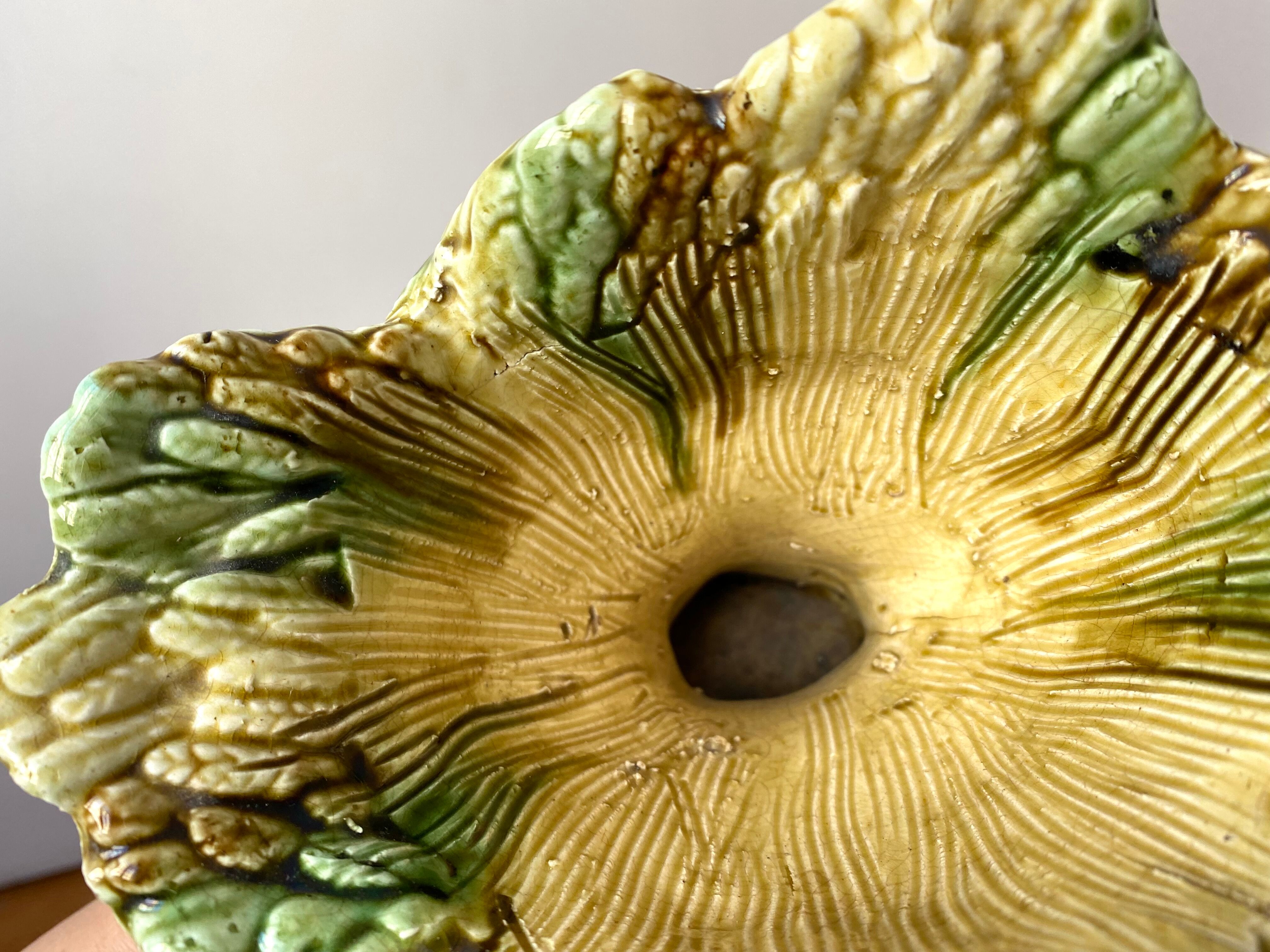 Slip vase majolica sheaves of wheat 30s vintage