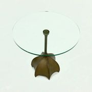 Bronze and Glass Side Table by Jan Des Bouvries for Quasar Holland 1990s