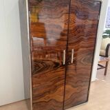 Bauhaus Wardrobe in Palisander Optic, Steel Tube and Chrome, Germany, 1930s