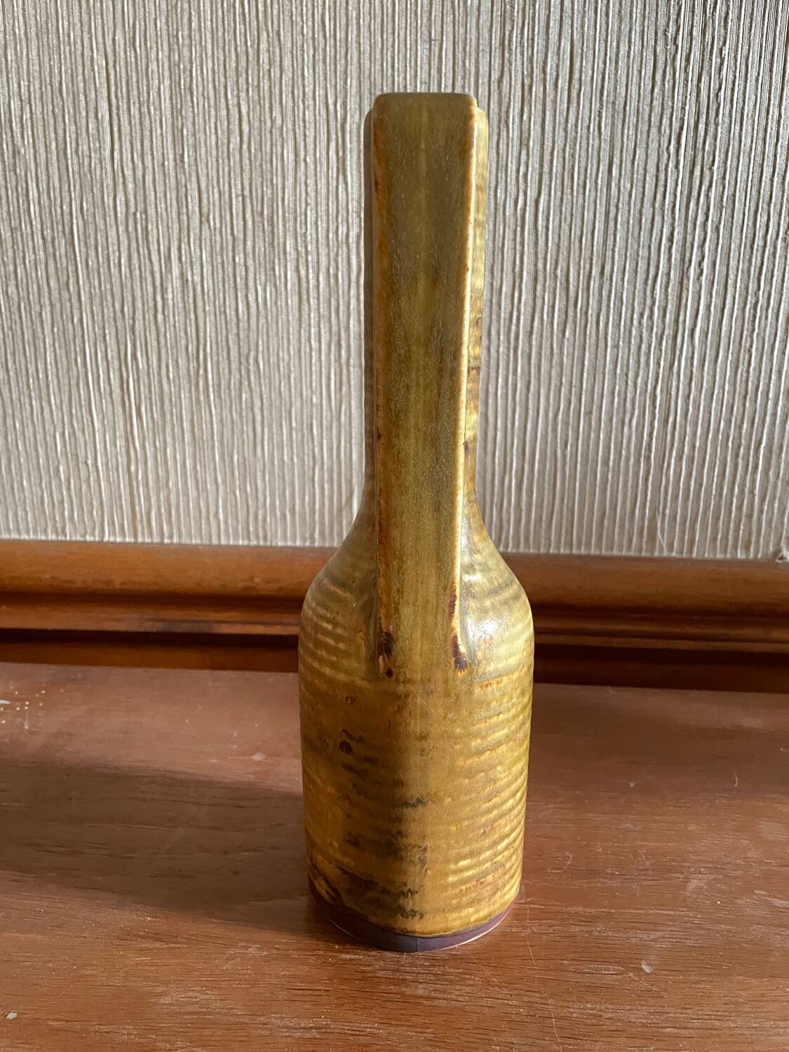 Vintage stoneware vase signed