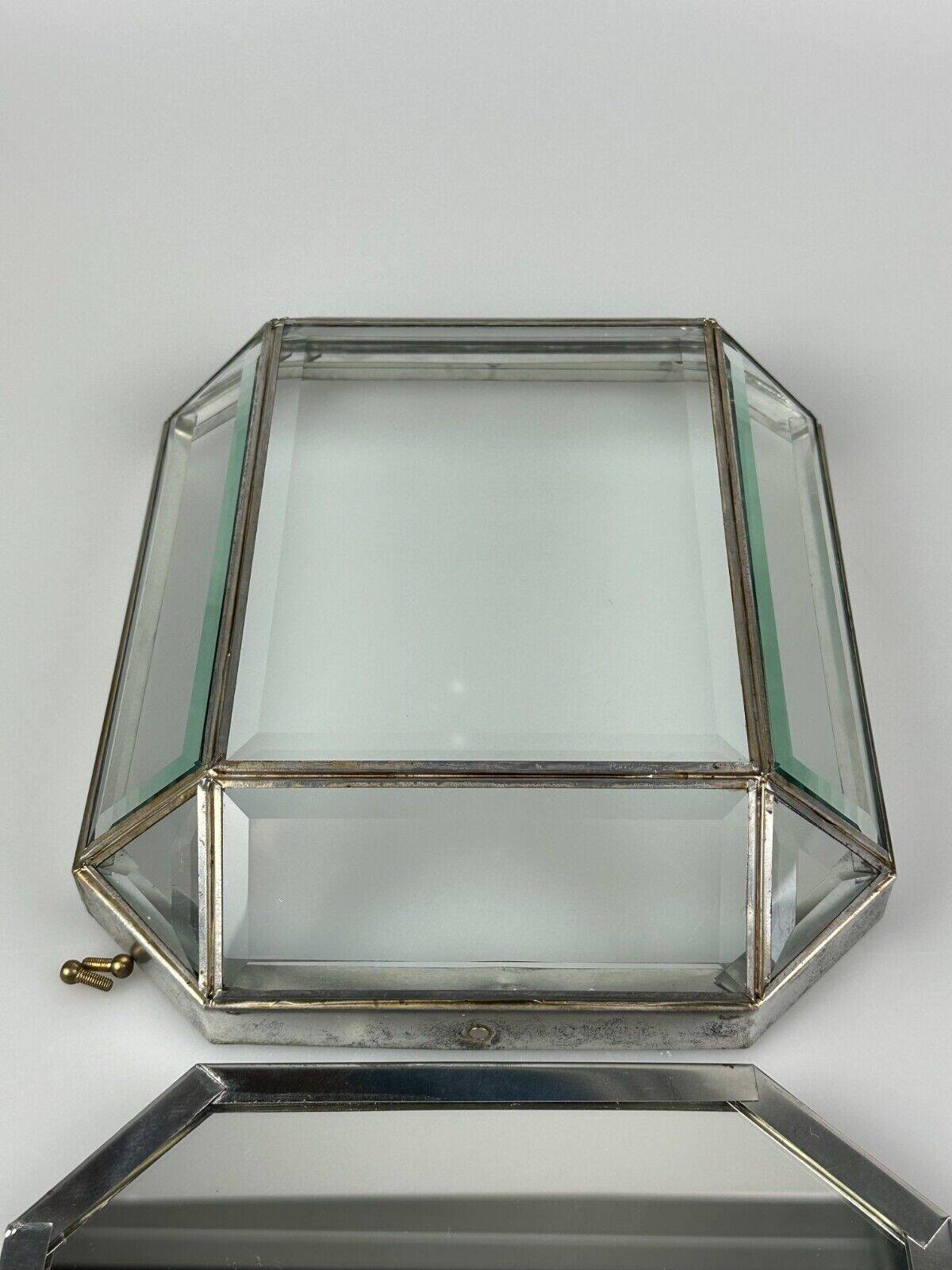 60s 70s wall lamp wall light glass & metal vintage space age design