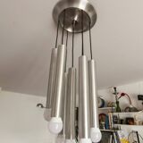 Aluminum waterfall ceiling light by Kaiser Idell / Leuchten, Germany, 1960s