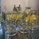 lot of vintage stemmed glasses from the 60s/70s