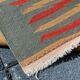 2x6 Kilim Salmon & Red Modern Decorative Wool Kilim Rug, 73x188 Cm