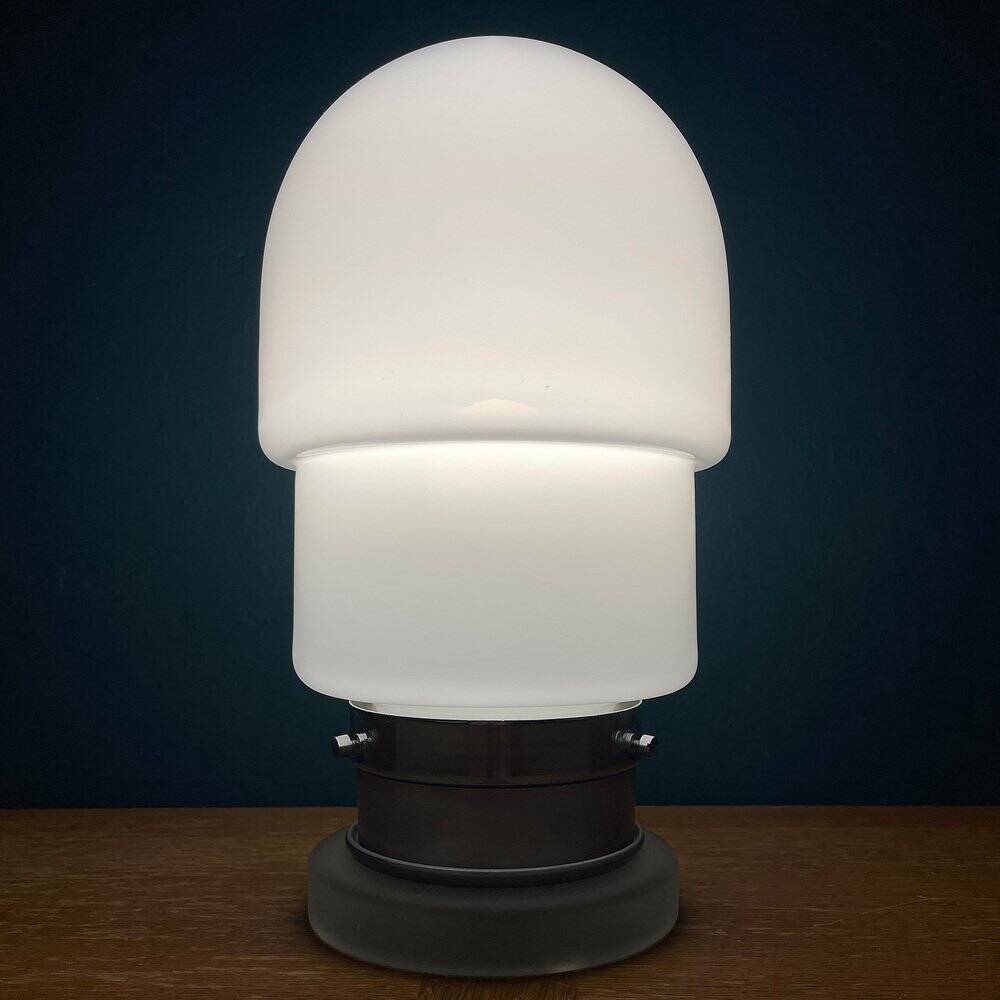 White opaline glass table lamp, Italy, 1970s