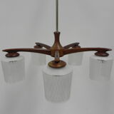 Suspension vintage avec 5 abat-jours en verre