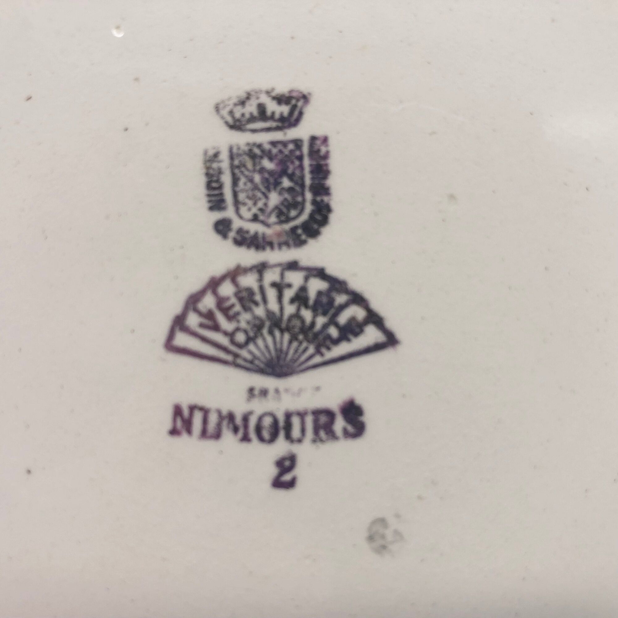 Set of 6 hollow plates "Digoin Sarreguemines / Nemours model"