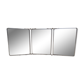 Ancien miroir triptyque de barbier