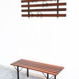 Rosewood bench set with rack Italia 1970s