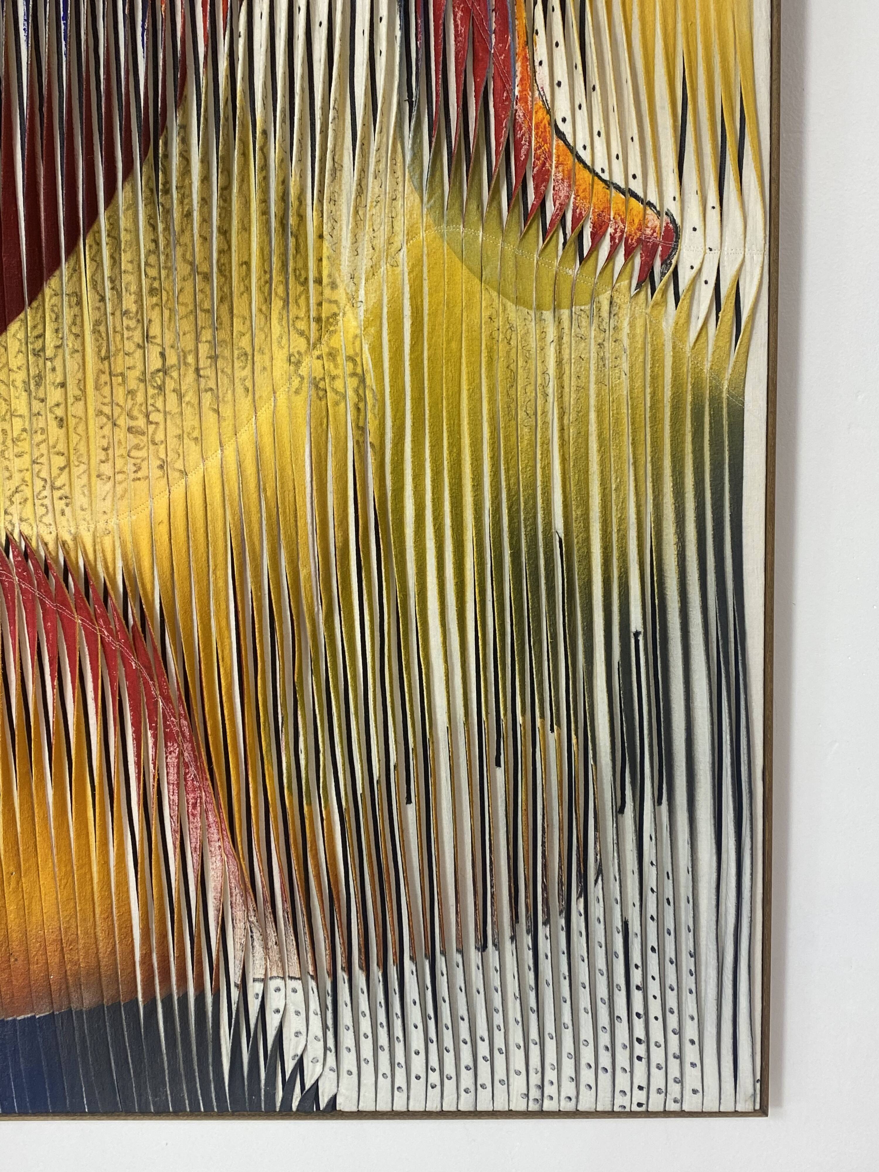 Textile sculpture-painting: The Dance of Colors