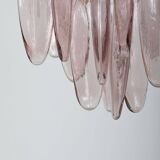 Italian chandelier in brass with tear-shaped Murano glass, 1970s