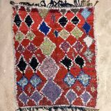 Colorful Boucherouite Berber rug - 140 x 167 cm