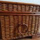 Ancient wicker, rattan and bamboo chest