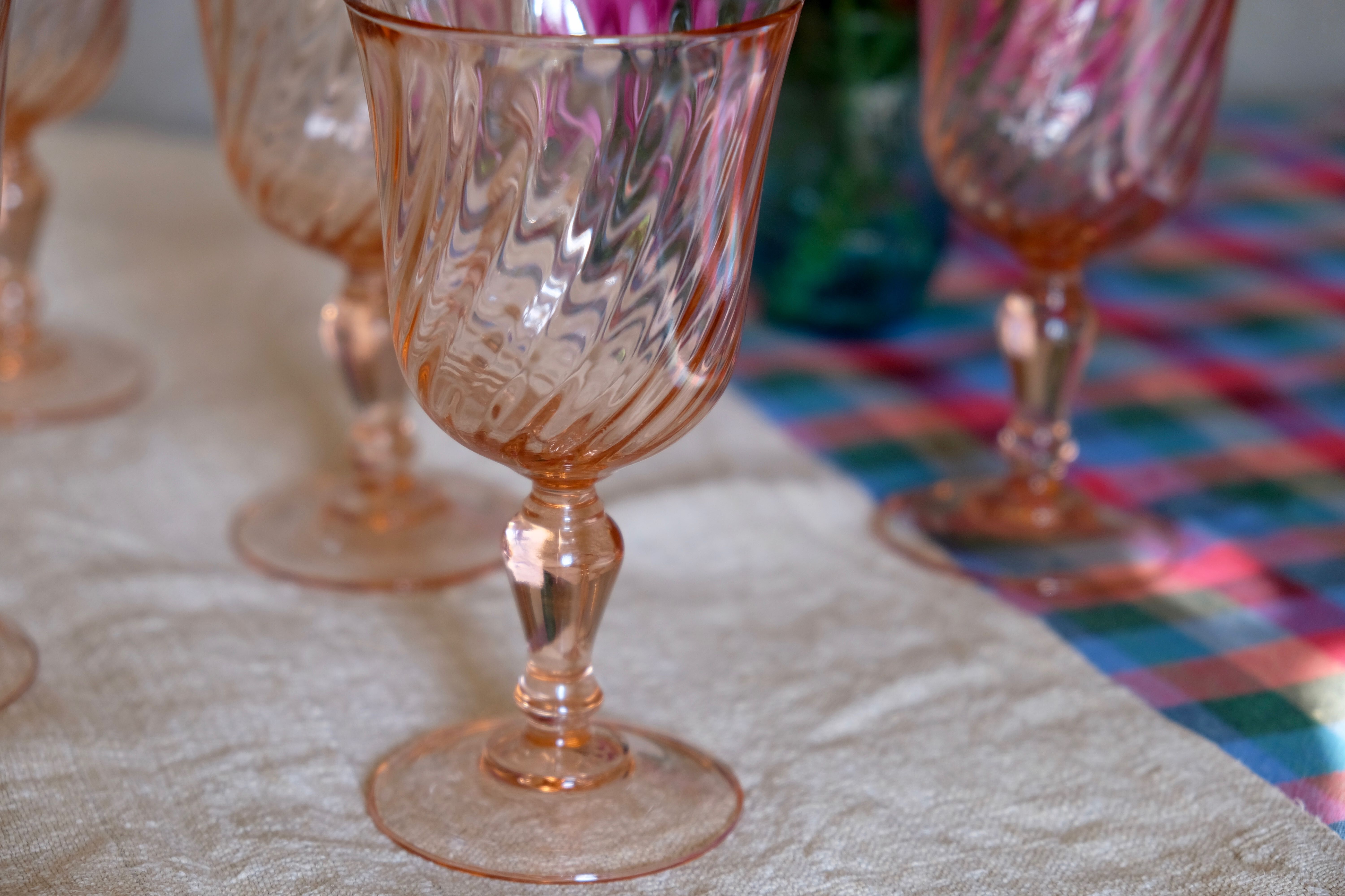 Rosaline Luminarc Arcoroc Pink Red Wine Glasses